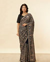 Midnight Blue Paisley Embroidered Sequined Saree image number 0